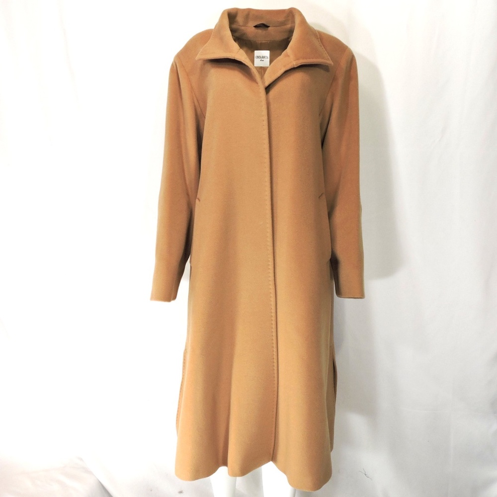 CINZIA ROCCA DUE 🇮🇹 WOMEN'S BROWN WOOL WINTER COAT SIZE 16 - Picture 2 of 7
